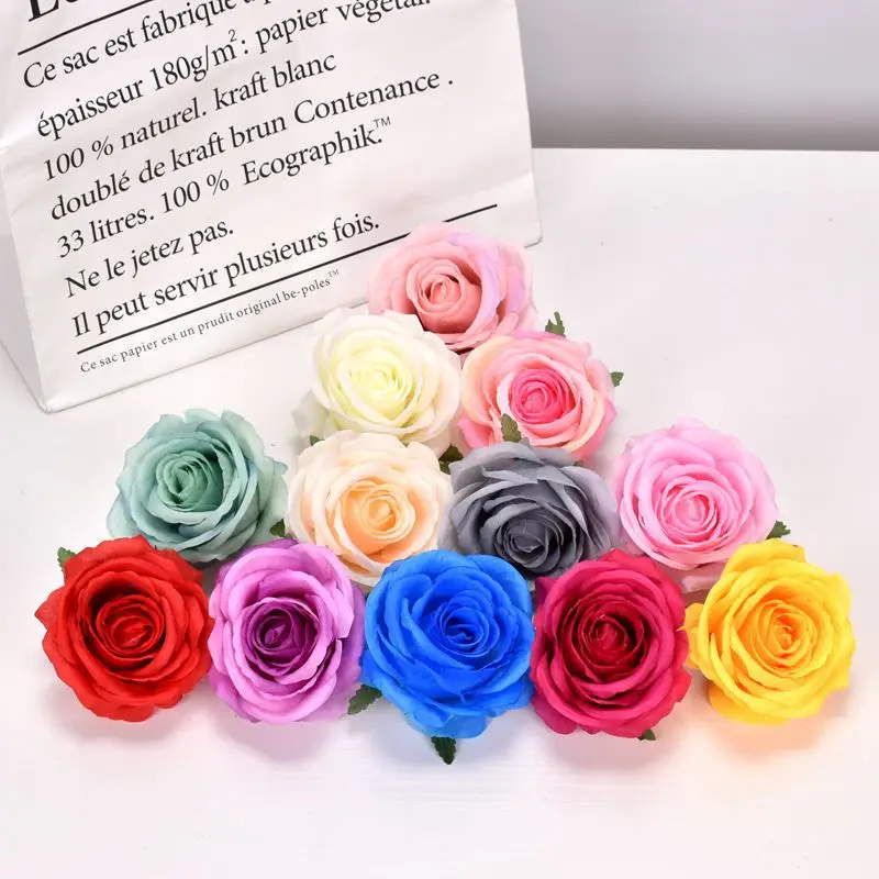 

Manufacturer Wholesale 10 Cm Bulk High Quality Flower Head Silk Artificial Rose For Wedding Car Background Wall Arch Decoration