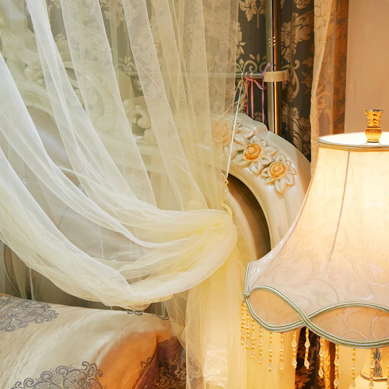 Europe Style Luxury Encrypted 100% Polyester Firm Durable Convenient Soft Lace Anti Mosquito Bed Net