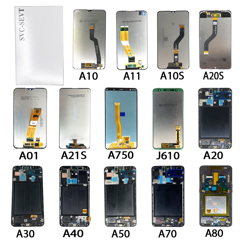 

Mobile Phone LCD Screen For Samsung A10 A11 A10S A20S A01 A750 J610 A20 A30 A40 A50 A70 A80, Black