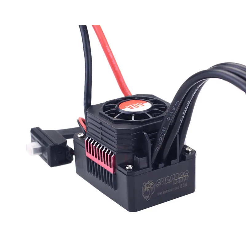 

SURPASS HOBBY 60A Full Waterproof Brushless ESC Electric Speed Controller 5.8V/3A BEC for 1/10 on-road Off-road Rc Car Parts