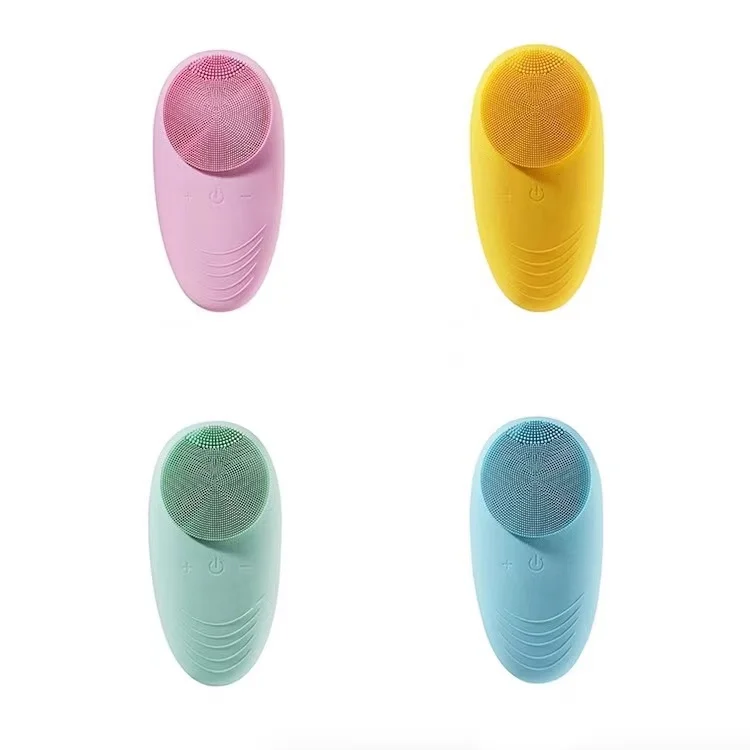 

Usb Waterproof Portable Clean Vibration Face Wash Brush Cleaning Electric Massage Brush Silicone Sonic Facial Cleansing Brush