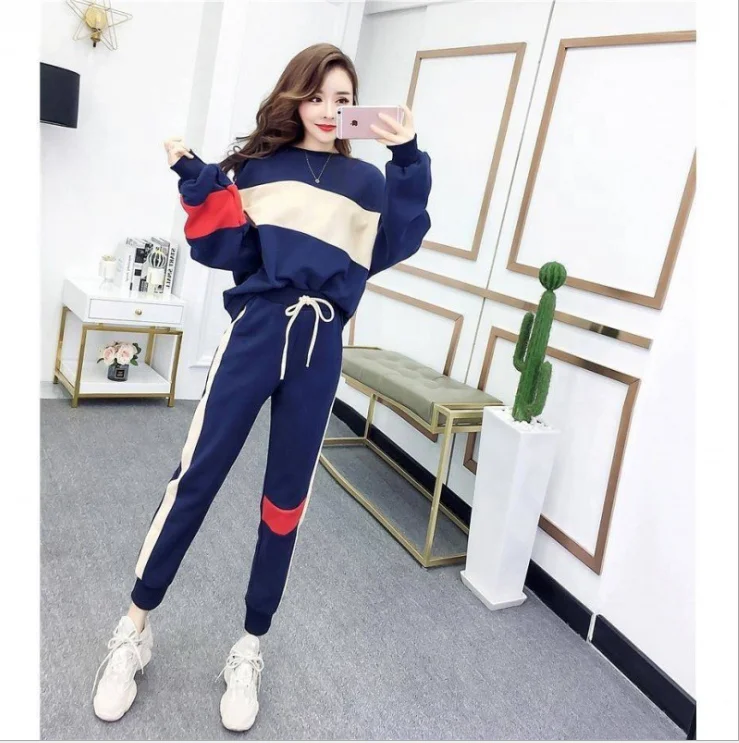 

sportswear women casual women's autumn and winter new style Korean loose top and slim pants women sportswear set