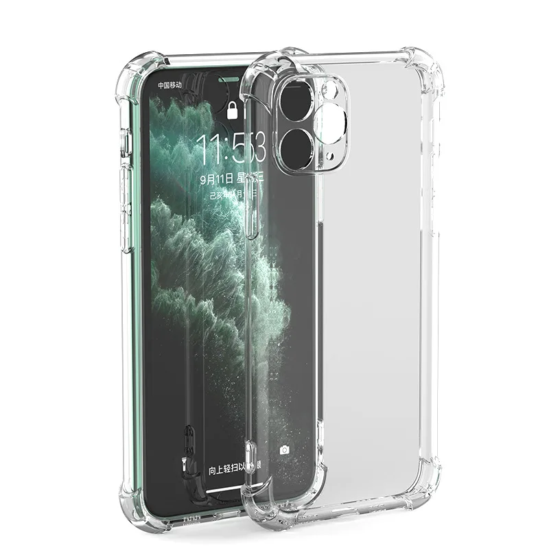 

Transparent Shockproof Case for iPhone 13 12 11 Pro Max XS XR 7 8 Plus Clear Anti-knock Phone Shell Soft TPU Case for Huawei