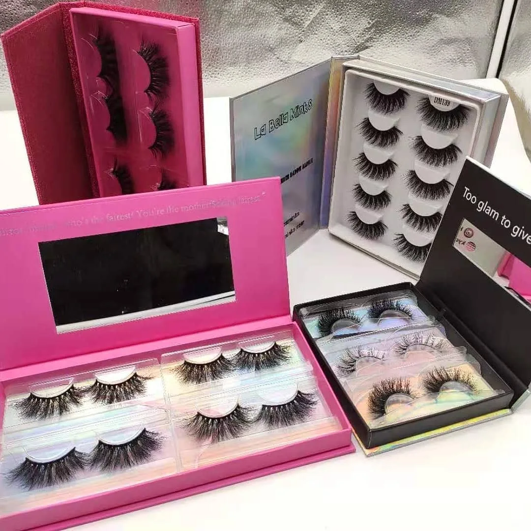 

Carlina eyelashes vendor 15mm 16mm 18mm 20mm mink lashes 3d mink eyelashes with custom eyelash packing, Natural black