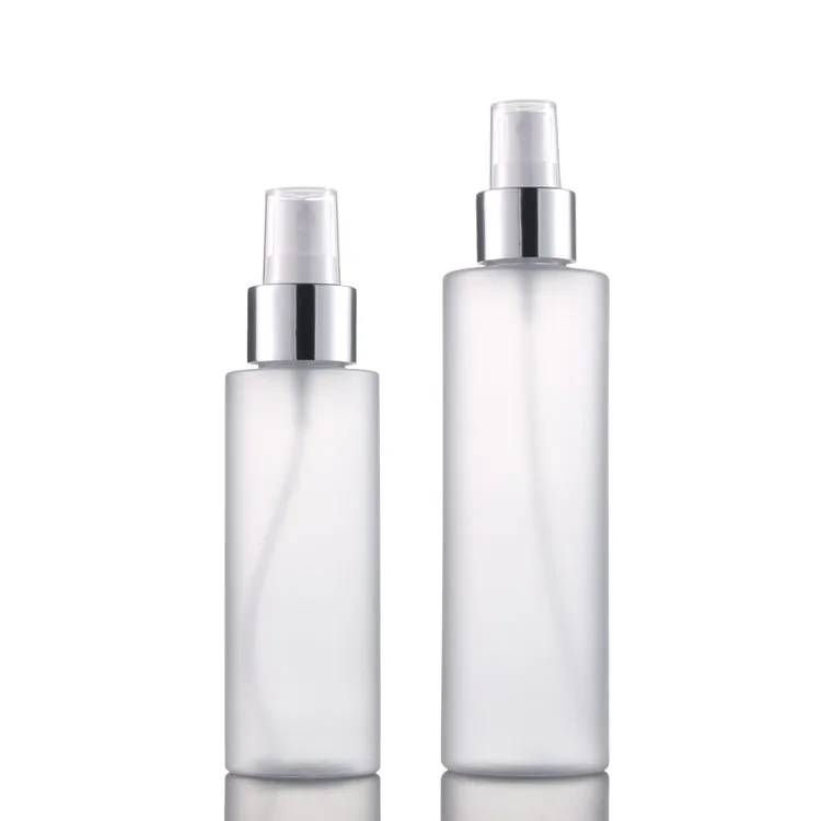 

Wholesale cosmetic packaging frosted spray bottle 100ml mist plastic bottle pump