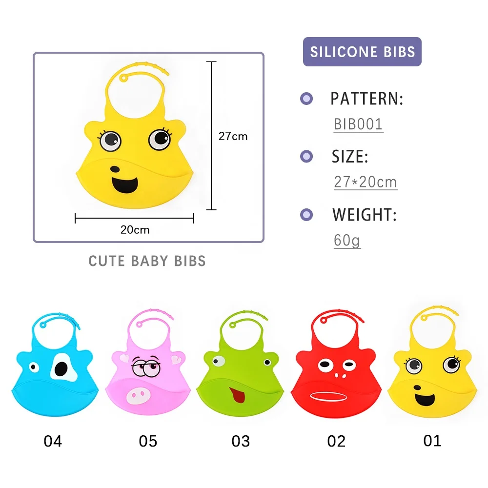 

Hot Sale Bib Baby Silicone Teething Bibs Printing Feeding Waterproof Bpa Free Silicone Baby Bib For Baby, 5color