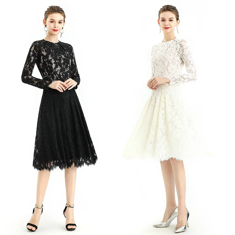 

D080-3 Summer Autumn High Quality Fashion Elegant Long Career Evening Casual Women Girls Dress
