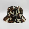 Wholesale High Quality Custom Camo Print Multi Color Military Wide Brim Foldable Fishing Cap Bucket Hats With String
