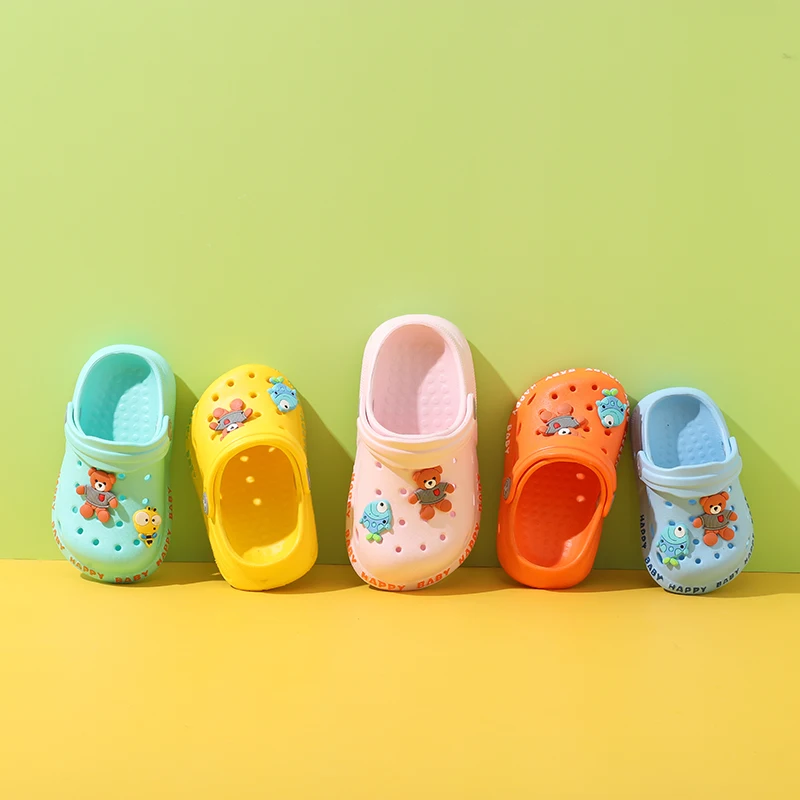 

2021 Cute Anti Slip Hard wearing Comfortable Holes Kids Garden Shoes Children Clogs, Picture color