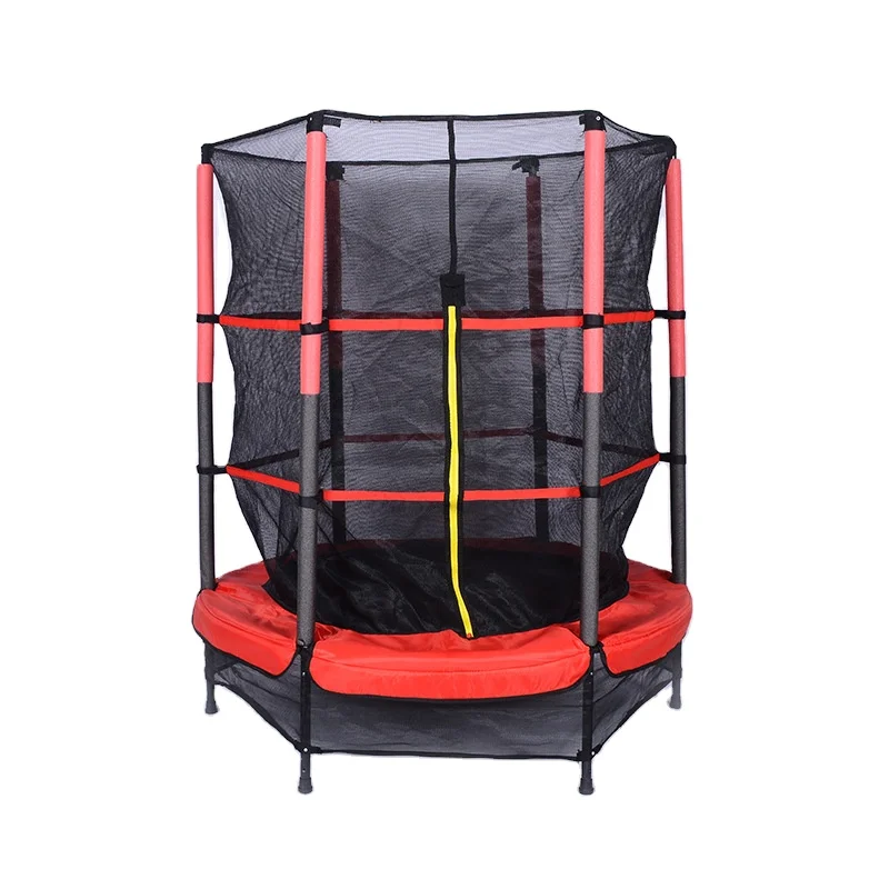 

Indoor outdoor Jump Recreational 55inch Heavy Duty Frame Round Small Kids Trampoline with Safety Enclosure Net and pad