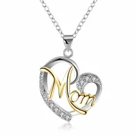 

Mother's Day Gift Letter Mom Crystal Heart Pendant Necklace