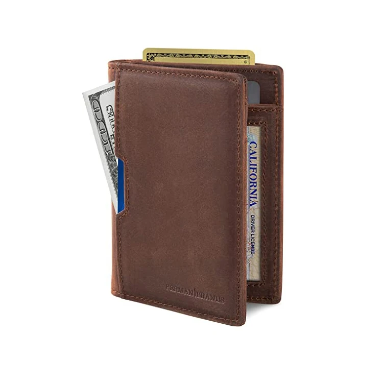 

Men's Bifold Travel Thin Wallet Pull tab design Credit Card Holder