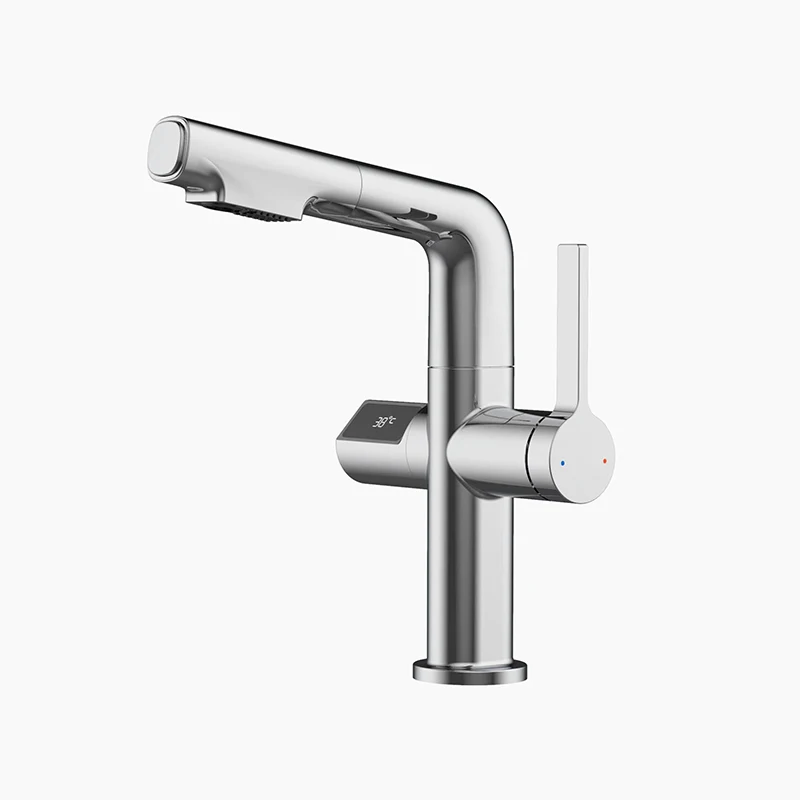 

Pull Down Kitchen Faucets Intelligent detection basin faucet with digital display spray mode