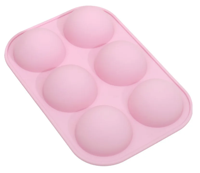 

Top quality diy decorating baking pink 6 sphere cavity silicone cake mold