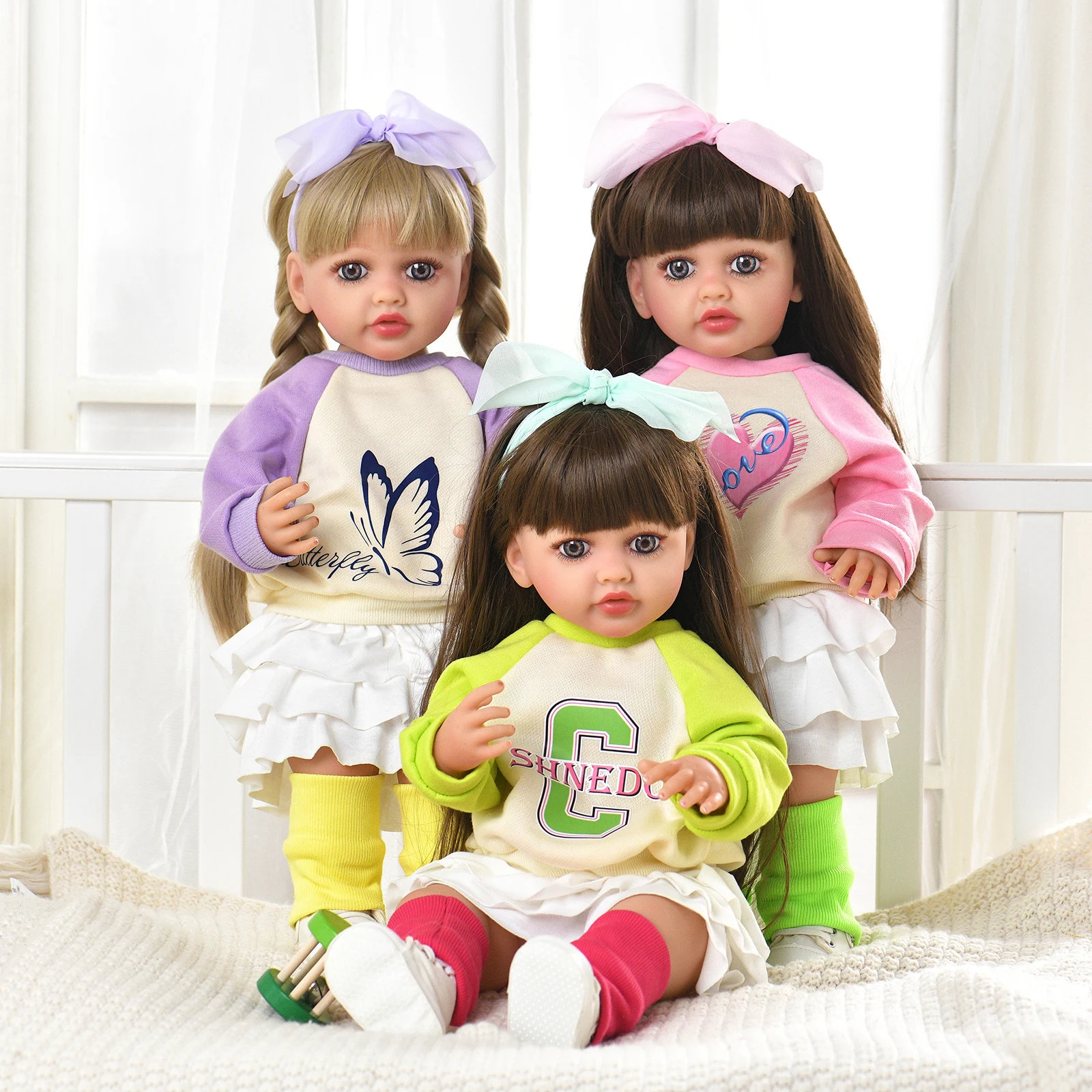 Yeezwood Function Music 55cm Hot Sale Function Music Silicone Doll Cute Big Silicone Reborn Baby Real Dolls for Girls