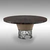 Ebony wooden frame dining table Best Selling Hot Chinese Products Luxury Rococo Style Circular Banquet Bining Table