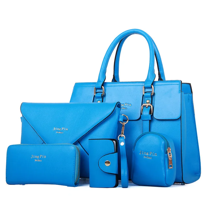 

Wholesale Cheap 5 Piece Set Pu Leather Key Case Cartera Tote Bag Hand Bags Handbag With Custom Logo