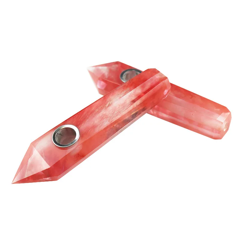 

Natural Red Smelting Stone Crystal Smoking Pipe Tobacco Pipes, Colorful