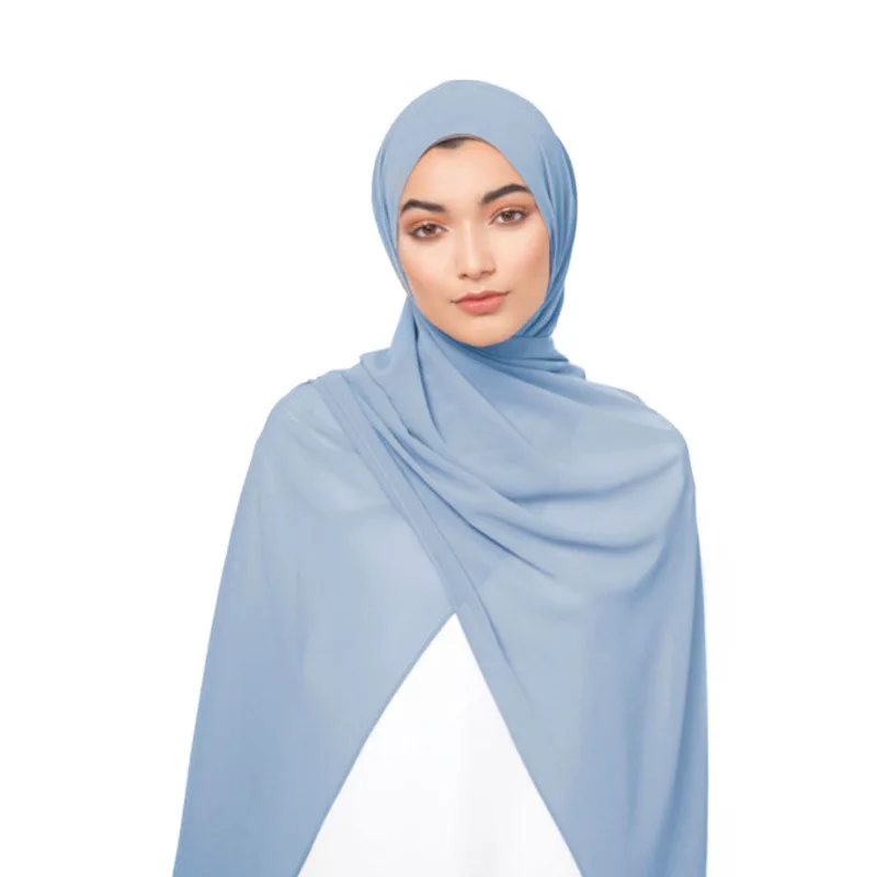 
2020 Extra Long Plain Chiffon Scarf Hijab Chiffon Ladies Scarf 