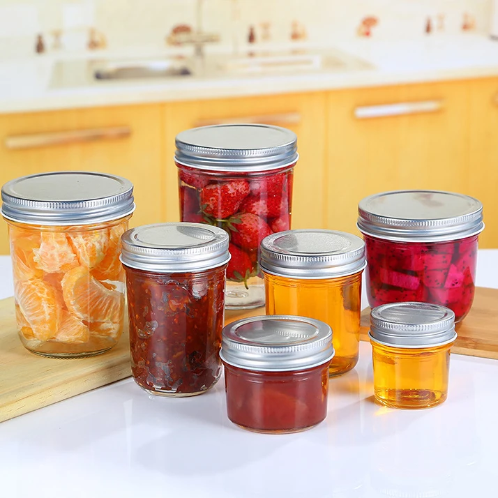 

SQ50 Food Grade Glass Packaging Jars Transparent Glass Storage Tanks Jam Strawberry Jam Caviare Sealed Bottle, As pic