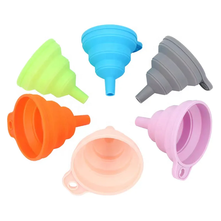 

Kitchen Food Grade Silicone Foldable Funnel for Oil / Liquid Transfer