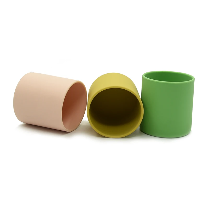 

Custom Logo Toddler Kids Silicone Straw Water Cup Silicone Baby Water Drinking Cup with lid, Blue, pink, light green, customized