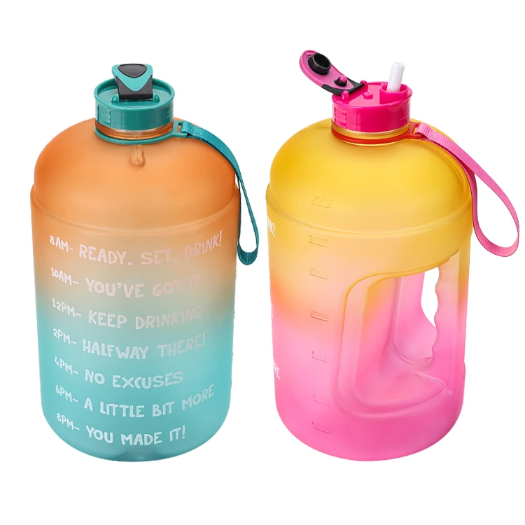 

amazon hot sellers 3.78L Large Capacity Water Bottle Motivational Time Marker Fitness Sports Water Bottle for Outdoor Lovers, Customized color