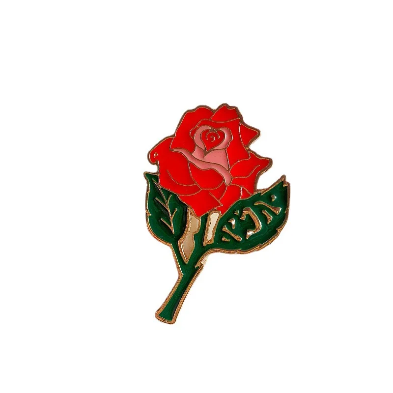 

Wholesale Vintage Palace Chinese Drop Glaze Enamel Rose Hanfu Brooch for Women