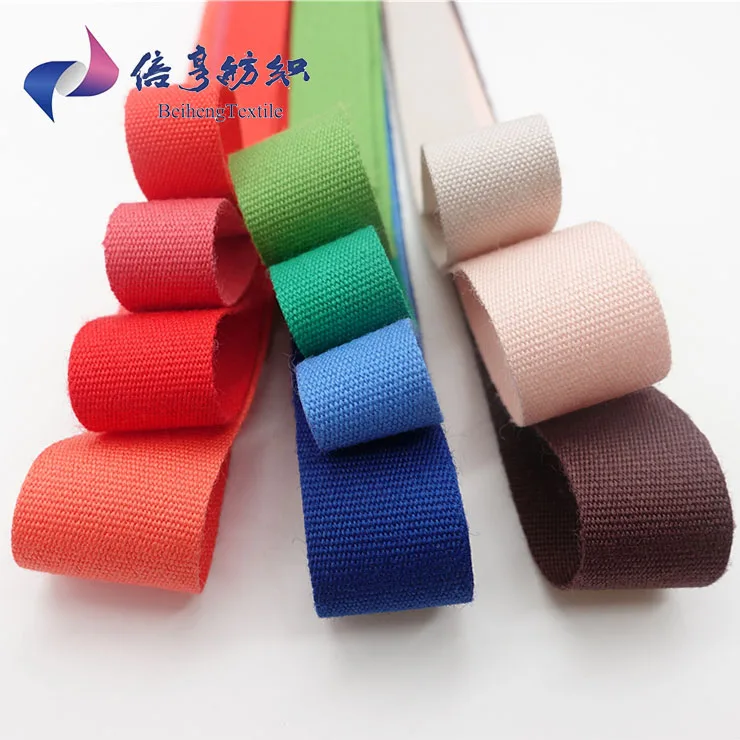 

Custom Printed Letters 100% Cotton Taffeta Tape Logo Webbing Strap For Bags