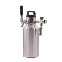 

Factory direct sale high quality stainless steel mini pressurized growler keg wide mouth growler 2l with tap