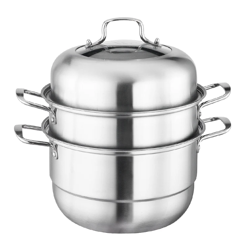 

Multi-function 3layer stainless steel stock steamer pot 28/30cm couscous pot cooking pot, Stainless steel color