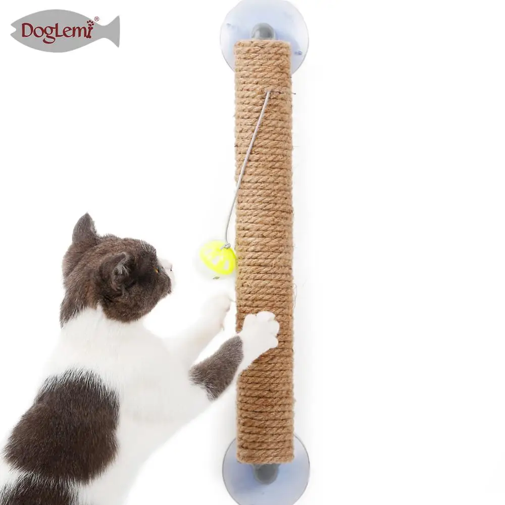 

Cat Scratching Post Tree Furniture Tower Sucker Cat Toy Scratch Post Scratcher for Window or Wall, Nature