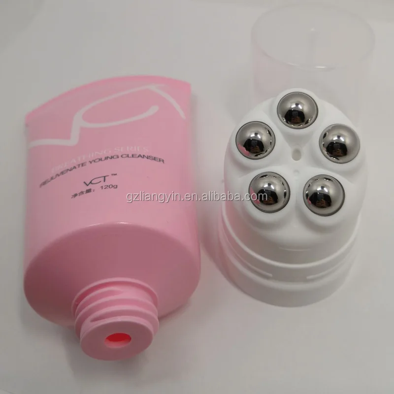 New Roll Ball Massage Pe Facial Cleanser Tube /empty Aluminum Plastic Round Cosmetic Soft Tube