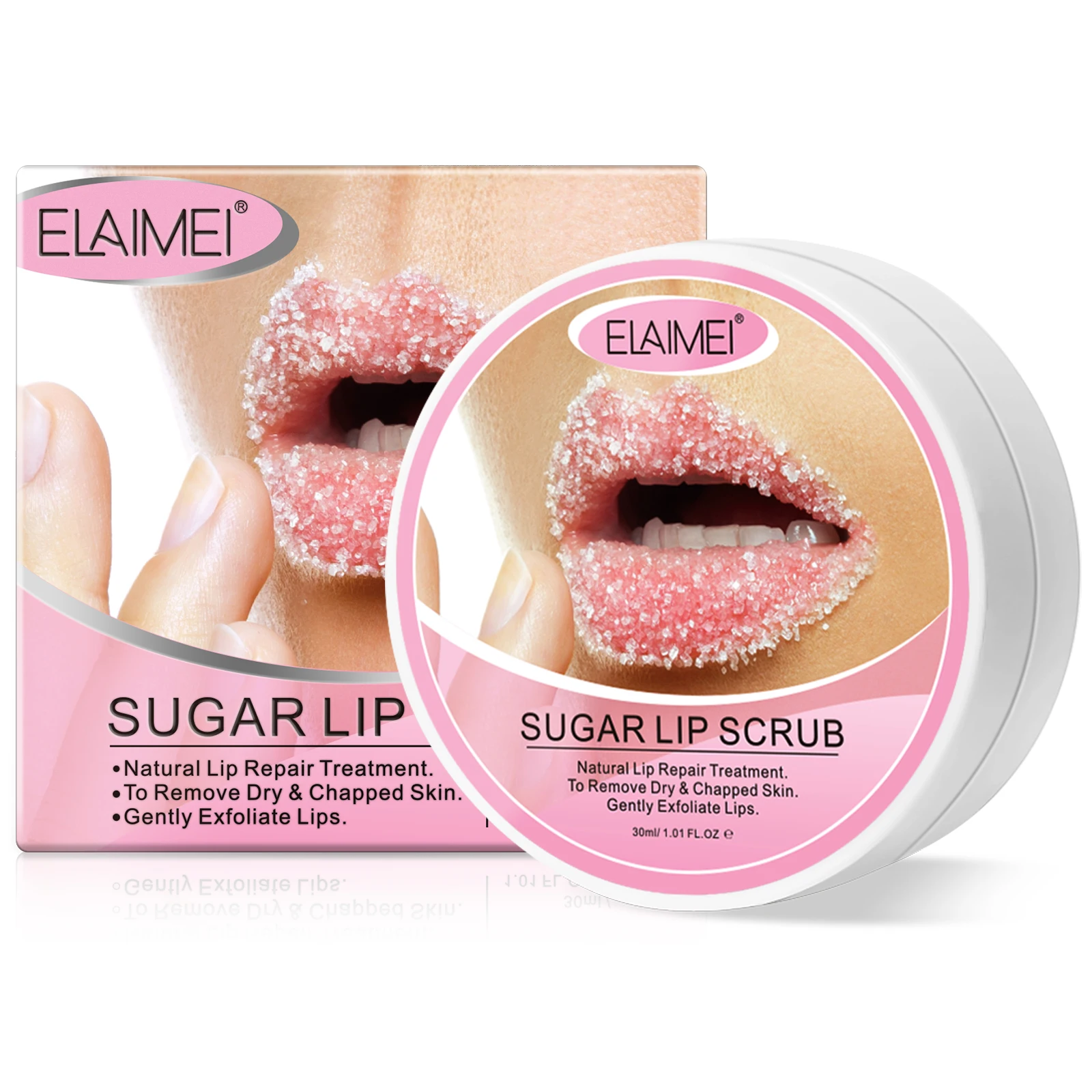 

ELAIMEI Private Label Low MOQ Lip Care Scrub Sugar Lipscrub Exfoliating De Labios Lip Nourishing Dry Peeling Cream Lip Scrub