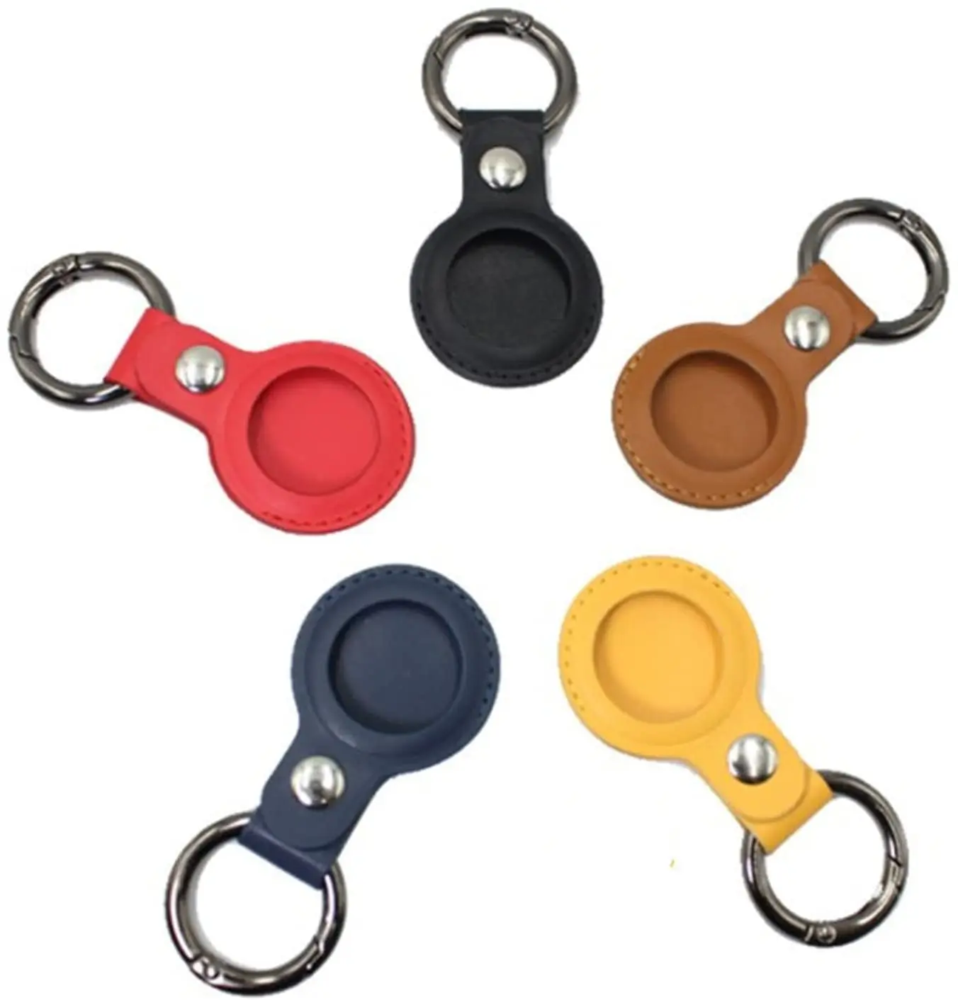 

2021Case for Airtags Easy Attach to Key Backpacks Liner Bags PU Tracker Holder Air tag cover, Army green