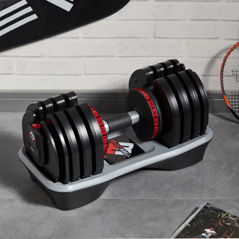 

Hadley Fitness equipment 36KG Adjustable Dumbbell 80LB With Storage Tray From 2kg Up To 36kg In 2kg Increments, Black