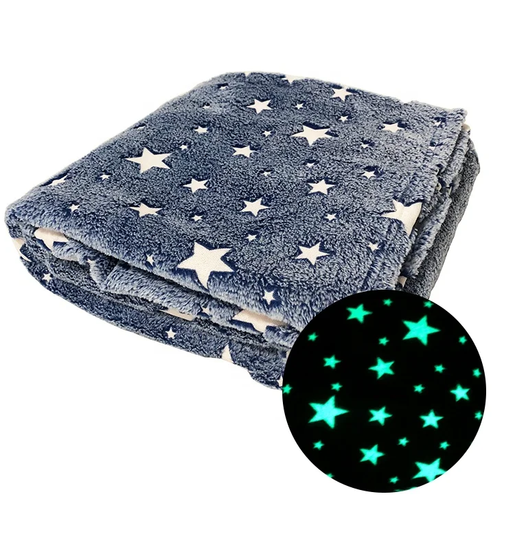 Glow In The Dark Throw Flannel Blankets Fleece Luminous Thin Blankets