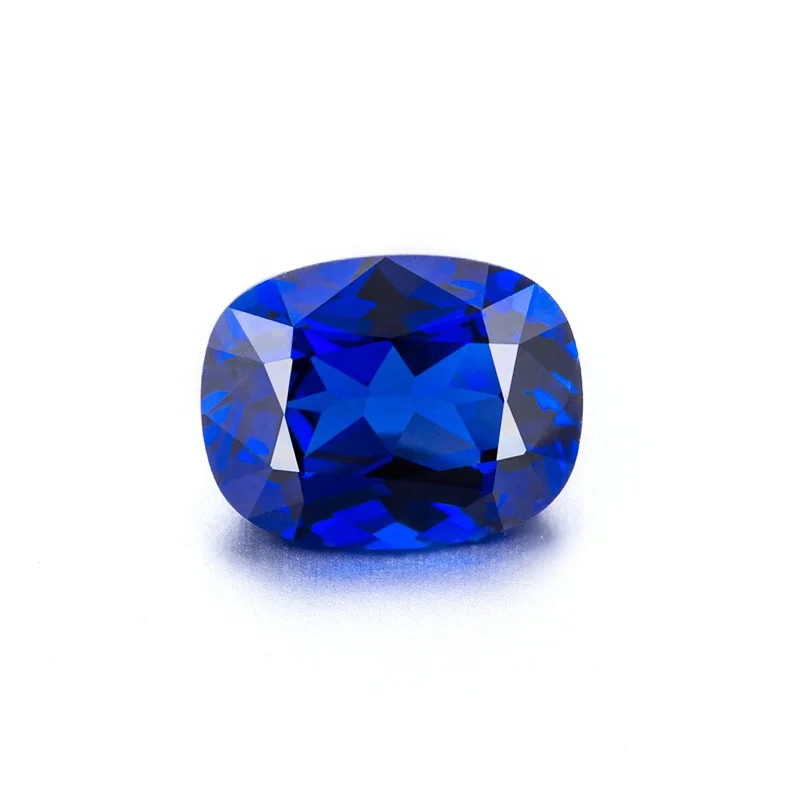 

Lab created loose gemstones Sapphire gems Cushion cut for blue sapphire ring in stock, Royal blue