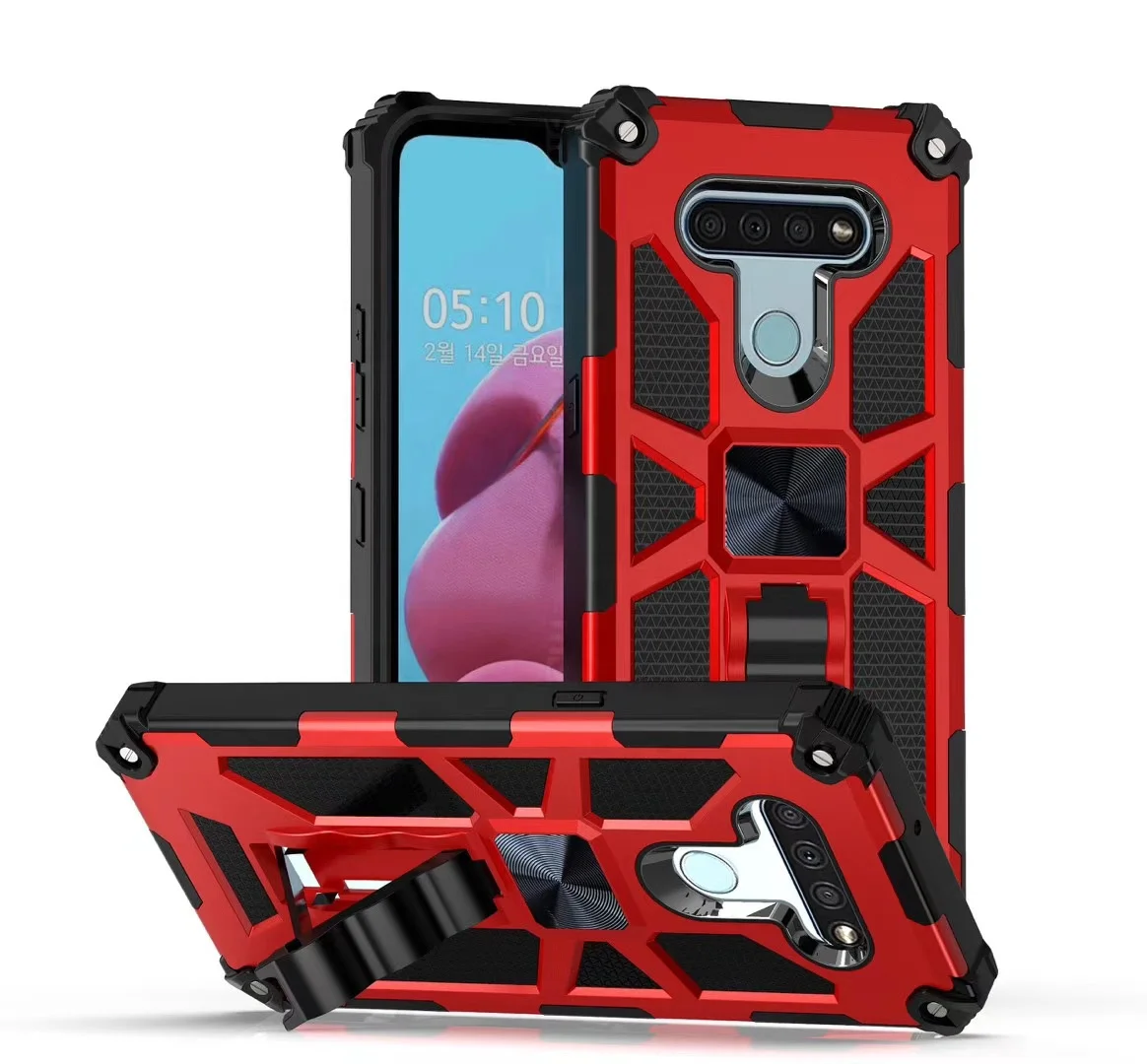 

Amazon Hot Sale for LG K51 Kickstand Cellphone Case, Car Bracket PC Bumper Mobile Back Cover for LG Stylo 6, Navy, black, red, gold, rose gold, silver