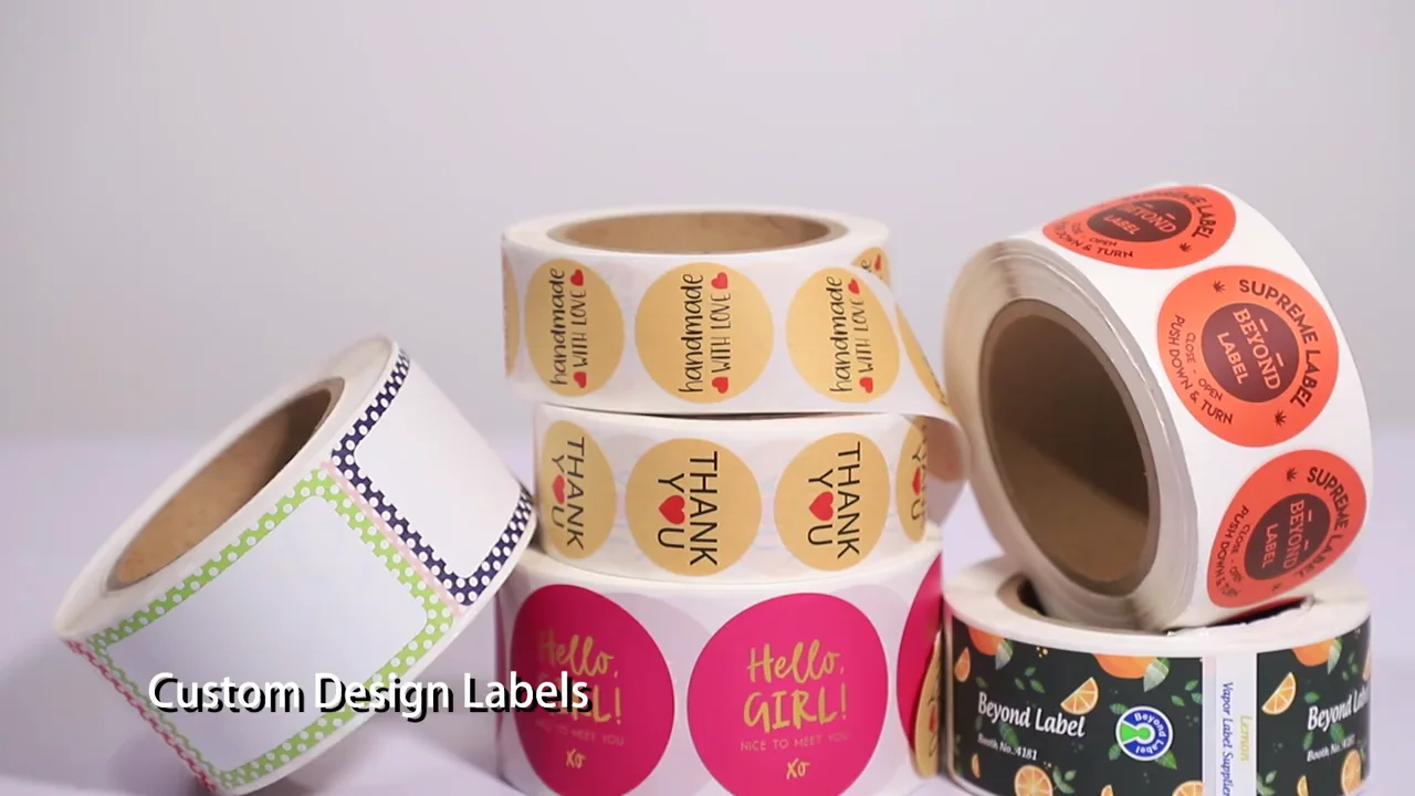 Permanent Custom Pvc Round Logo Vinyl Sticker Roll Printing Buy