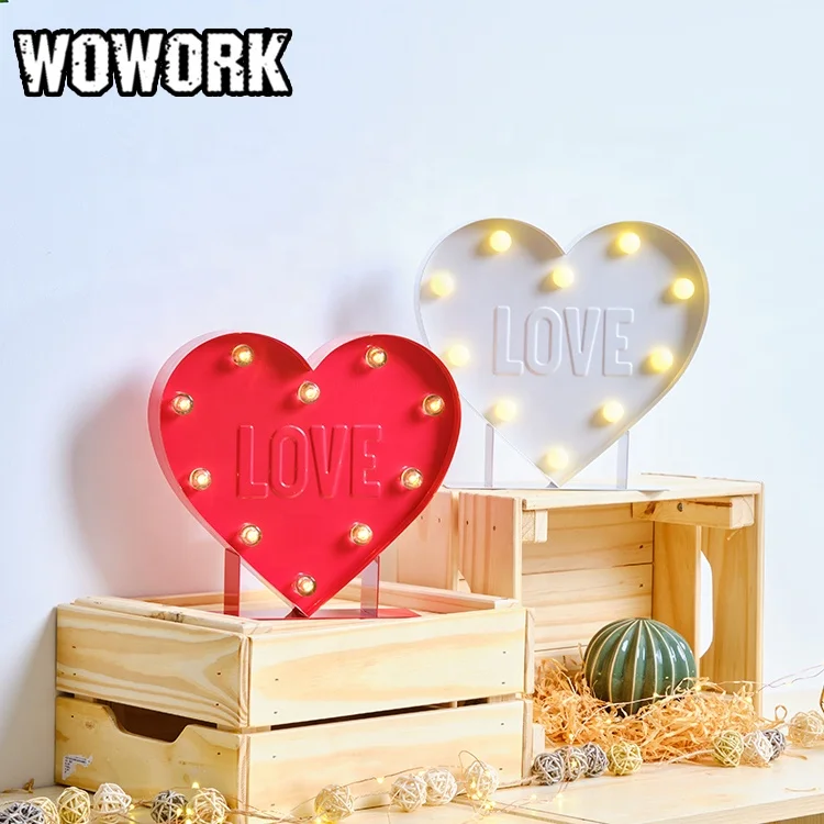 

2024 WOWORK wedding decoration proposal party house decorative led battery 3V driven bulb light signs for home decor