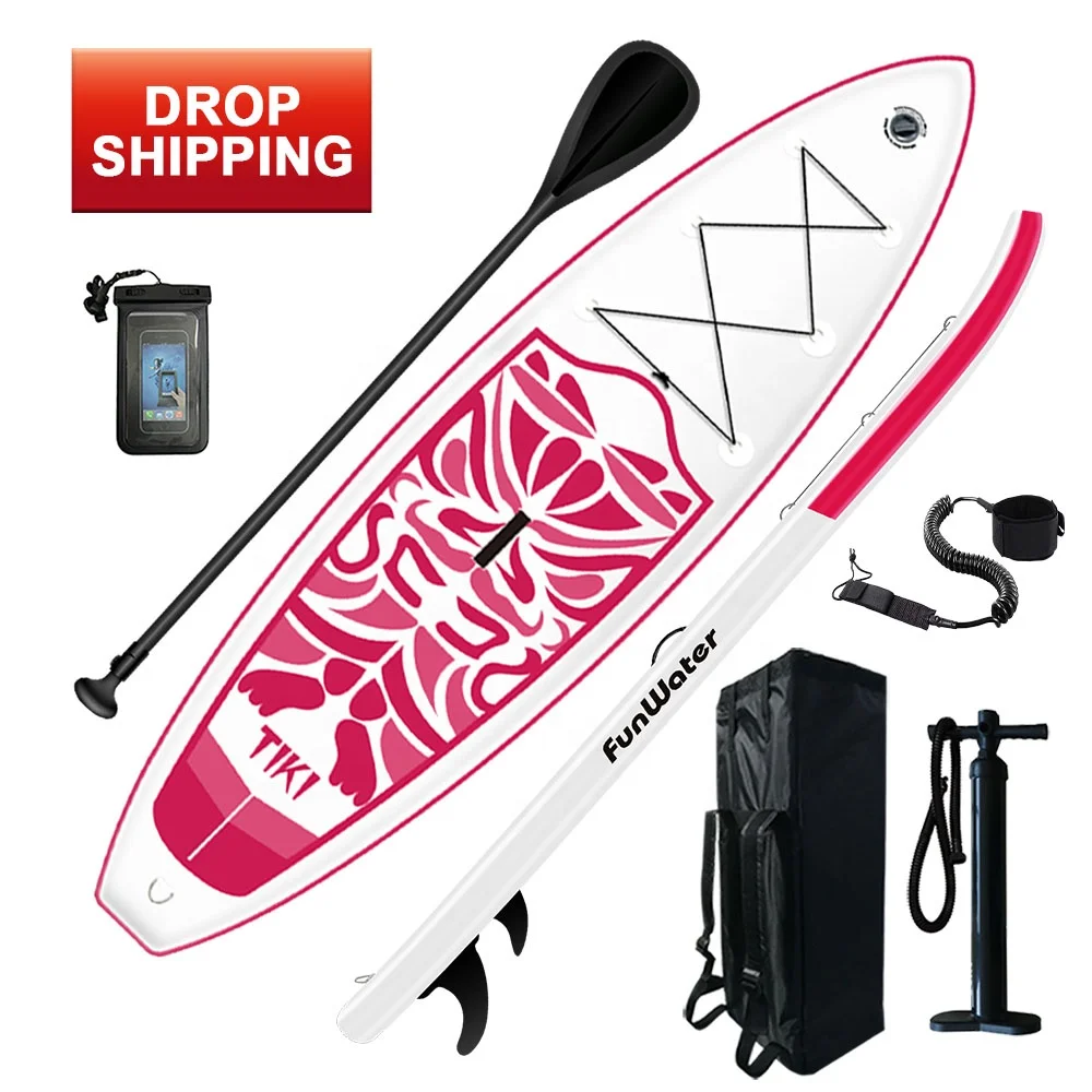 

FUNWATER drop shipping sup paddle board sale surfboard electric surf board inflatable sports equipment, Pink and blue