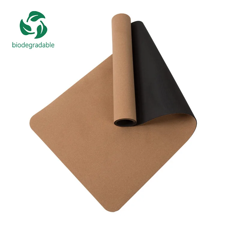 

Exercise Fitness Biodegradable Custom Logo Personalize Anti Slip Ecological Friendly Organic Natural Cork TPE Yoga Mat, Cork color