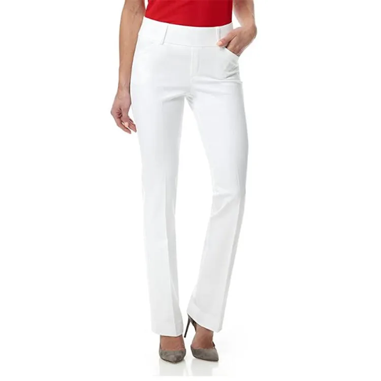 

Wholesale autumn full pants flare trousers European fashion skin denim pants white women jeans
