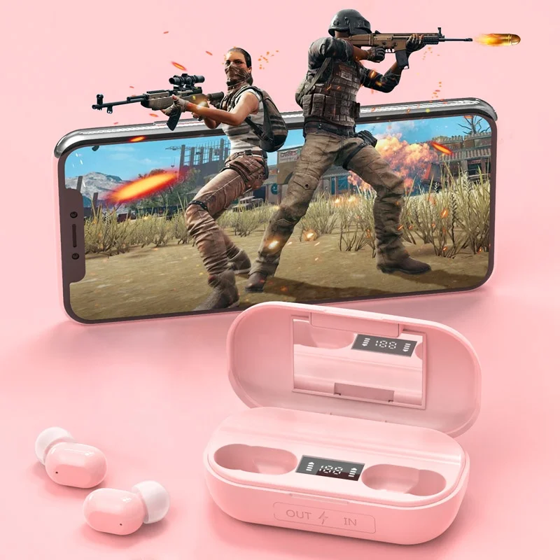 

2000mAh Other Game Accessories Wireless Earphone Wireless Earphone Gaming Headset, Pink