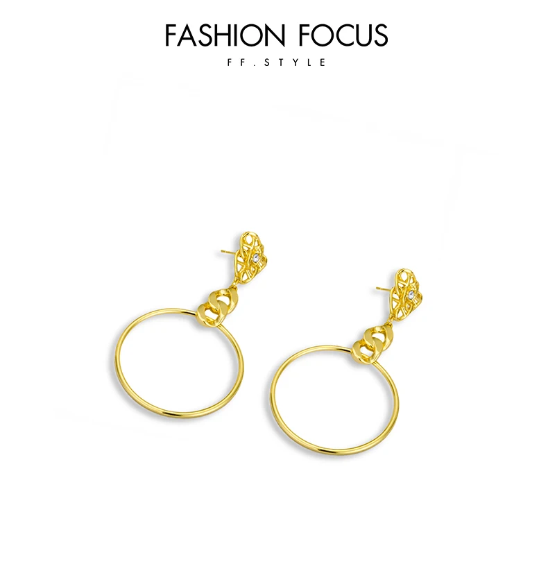 Simple popular high quality brass CZ earring jewelry for women(图1)
