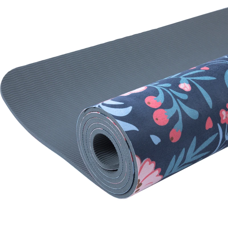 

Eco Friendly Absorb Suede TPE Yoga Mat Custom Print