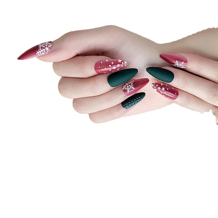 

2021 hot sell new design 24pcs fake nails tips press on nails, Picture color