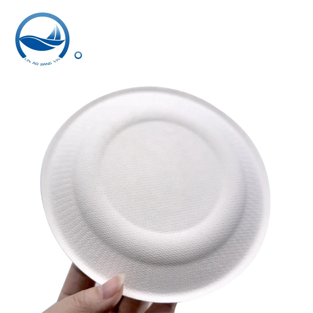 

Sugarcane Biodegradable Disposable Food Plate, Light yellow