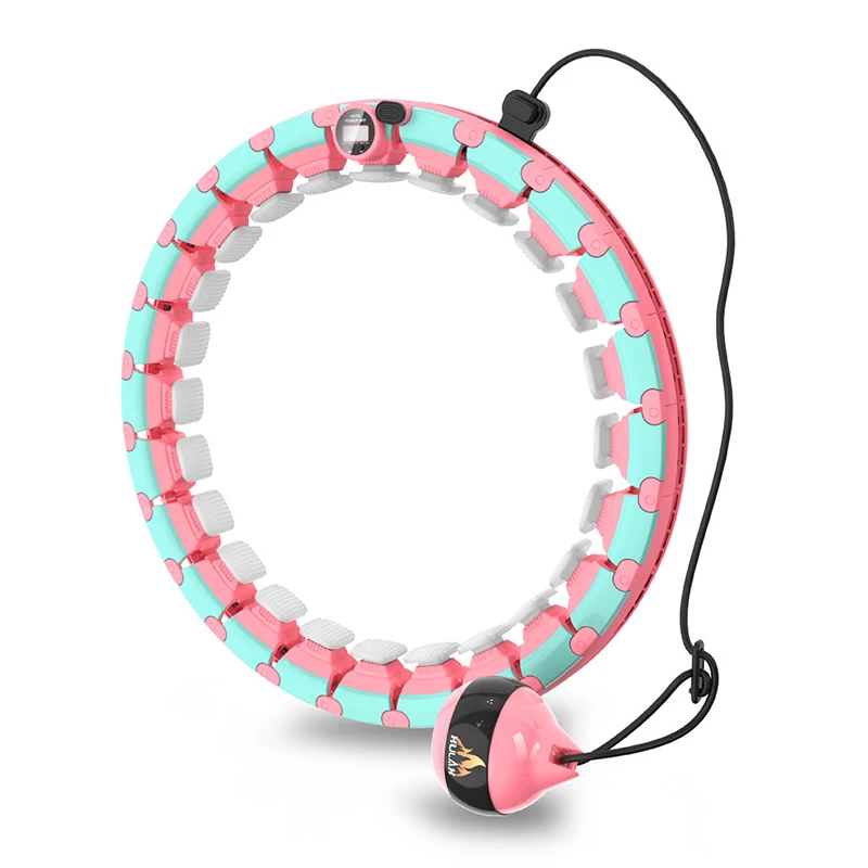 

Hot Selling Double Colors Counter Digital Sport Waist Massage Fitness Weighted Smart Hula Ring Hoops For Adults, Pink+blue,white+grey,black+green